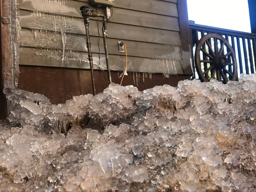 A frozen sprinkler system
