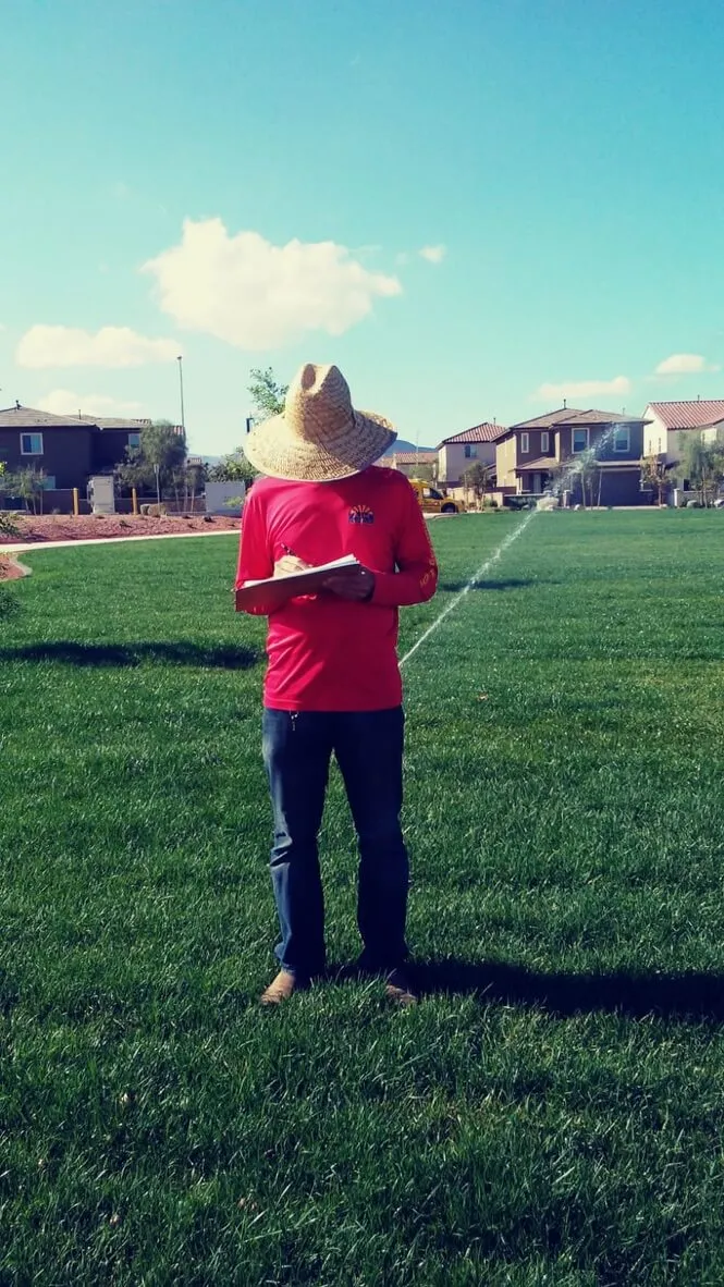 Brad running through the irrigation inspection checklist